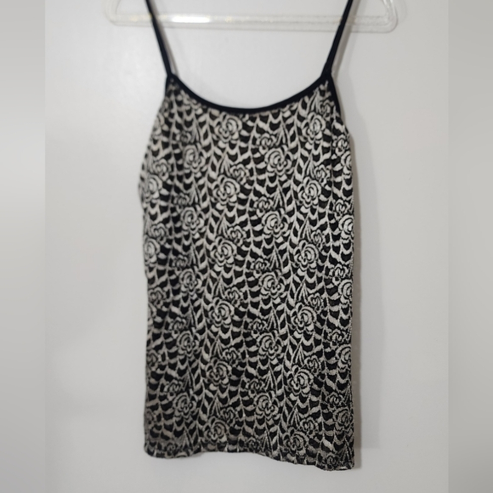 Black Tank Top Metallic Roses Fairygoth Vintage Coquette Whimsigoth Grunge XL